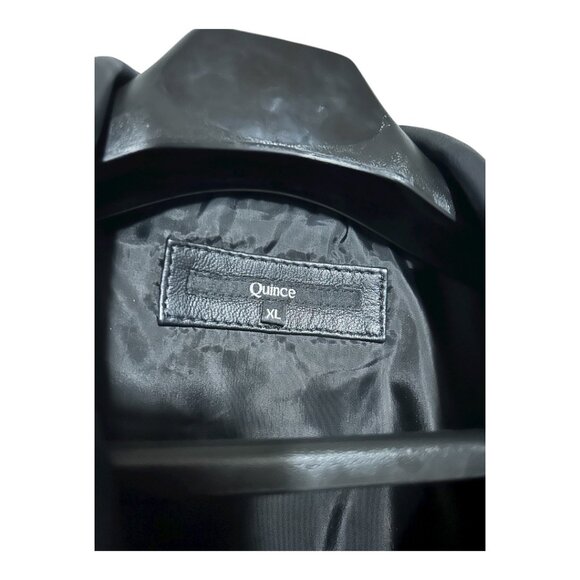 Quince Black Leather Moto Jacket XL - Picture 5 of 11